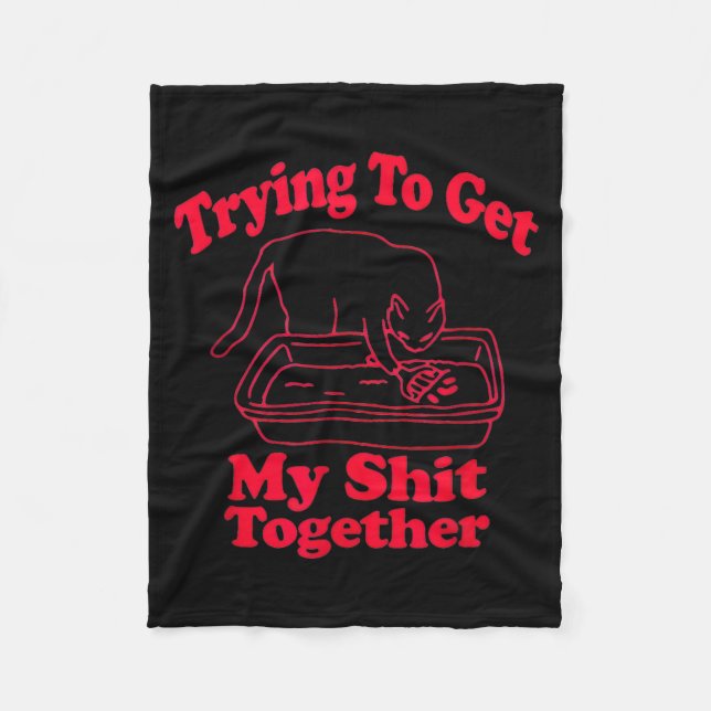 Litter's Full Funny Cat Humor Meme Cat Mom Cat Dad Fleecefilt (Framsidan)