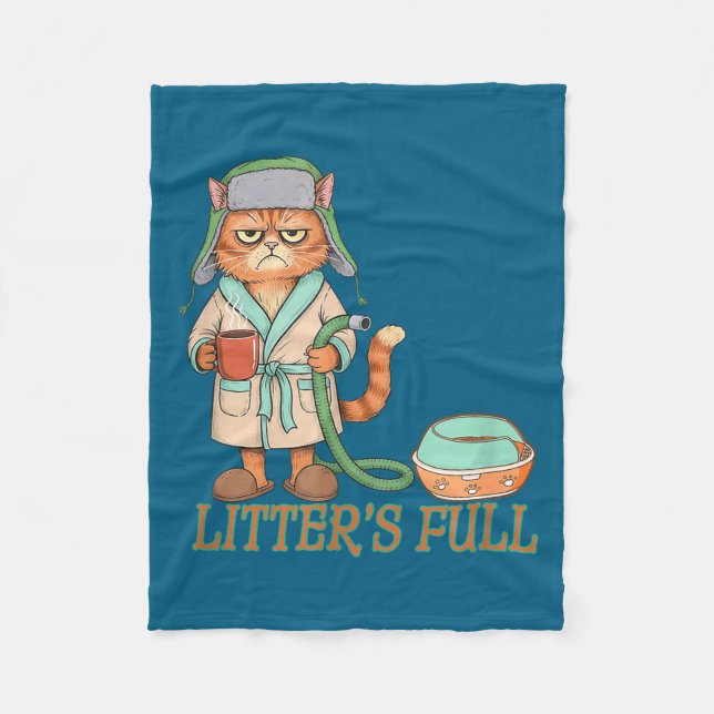 Litters Full Funny Cat Lovers Christmas Funny Gift Fleecefilt (Framsidan)