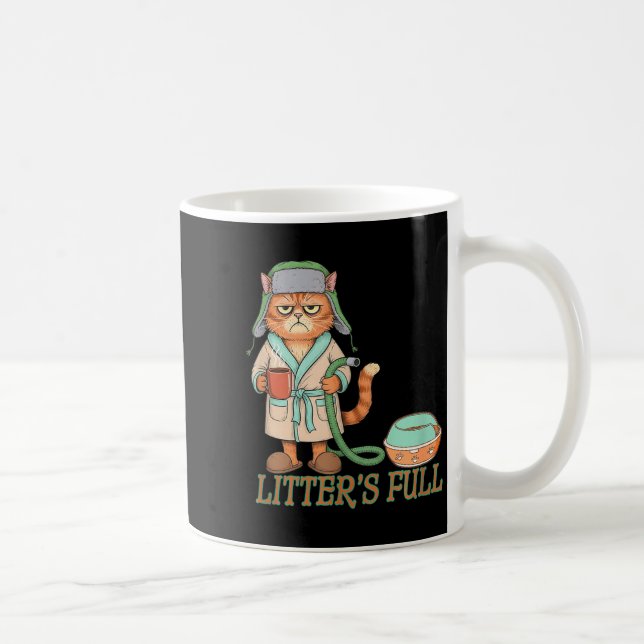 Litters Full Funny Cat Lovers Christmas Funny Gift Kaffemugg (Höger)