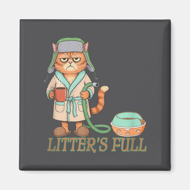 Litters Full Funny Cat Lovers Christmas Funny Gift Magnet (Framsidan)
