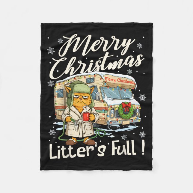 Litter's Full Funny Cat Parody Outfit Sarcastic Ch Fleecefilt (Framsidan)