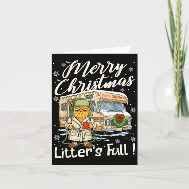 Litter's Full Funny Cat Parody Outfit Sarcastic Ch Kort (Framsida)