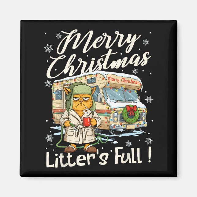 Litter's Full Funny Cat Parody Outfit Sarcastic Ch Magnet (Framsidan)