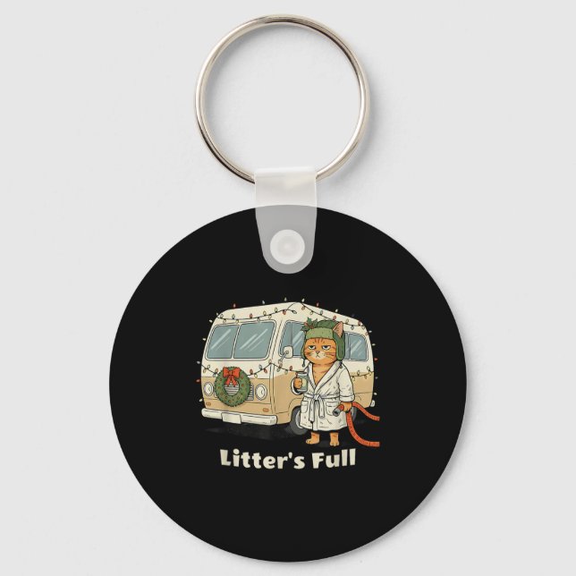 Litter's Full Julkatt, Rolig Julkatt Nyckelring (Framsida)
