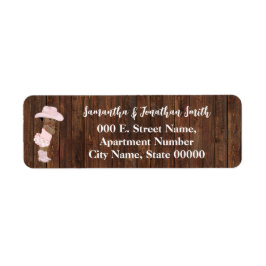 Little AA Cowgirl Baby Shower Returadress Returadress Etikett