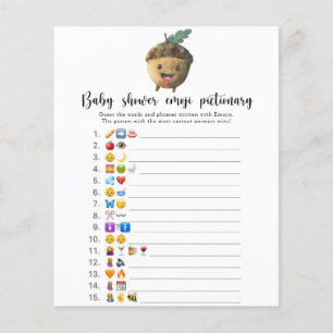 Little acorn - Baby dusch emoji pictionary-spel