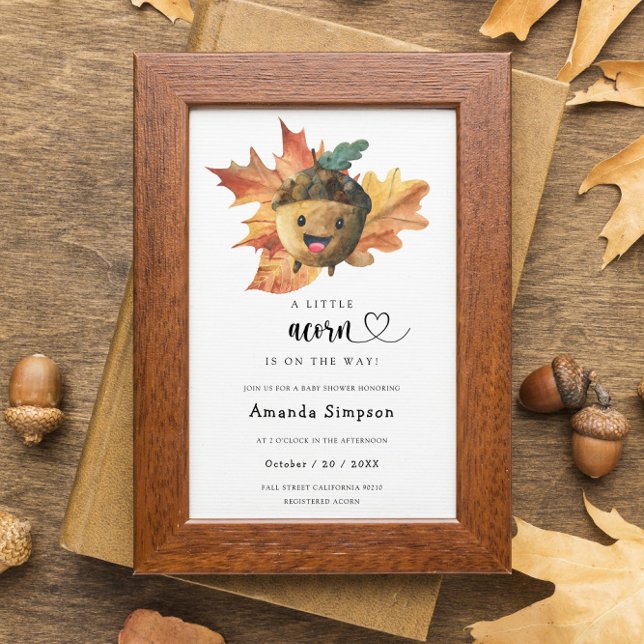Little acorn - Fall Baby-dusch Inbjudningar (Skapare uppladdad)