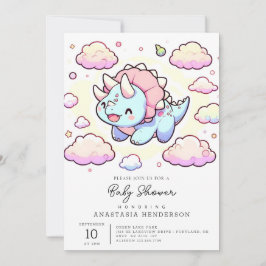 Little Adsible Dinosaur Baby Shower Inbjudningar