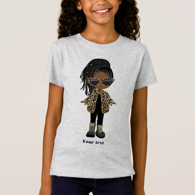 Little African American Girl T Shirt (Framsida)