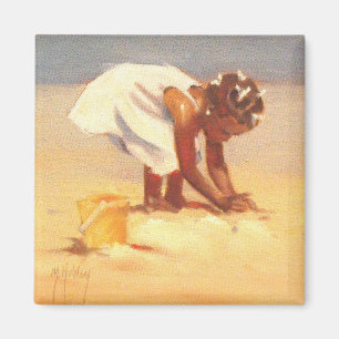 Little African Girl på Beach Magnet