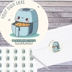 Little airfryer luft fryer kawaii Sticker Runt Klistermärke