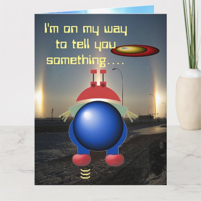 Little Alien Grattis på födelsedagen Kort (Framsida)
