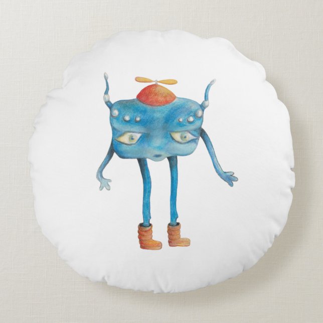 Little Alien Pi Rund Kudde (Framsidan)