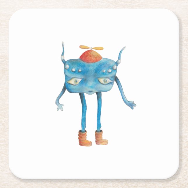 Little Alien Pi Underlägg Papper Kvadrat (Framsidan)