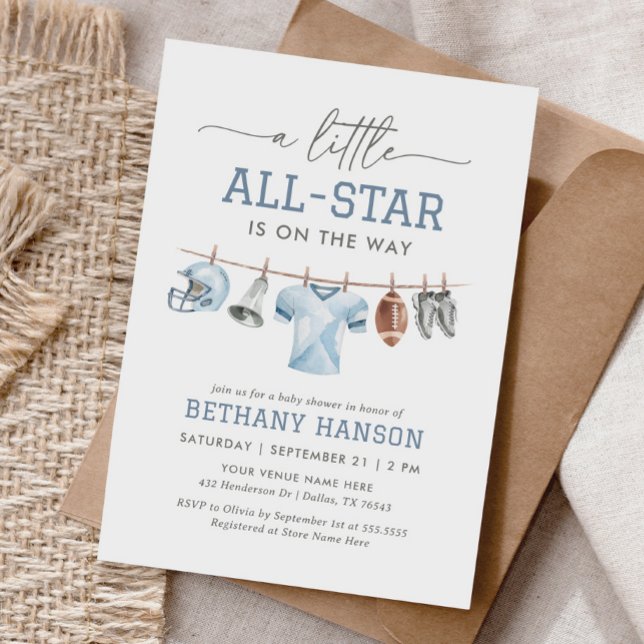 Little All Star Football Baby Shower Inbjudningar (Skapare uppladdad)