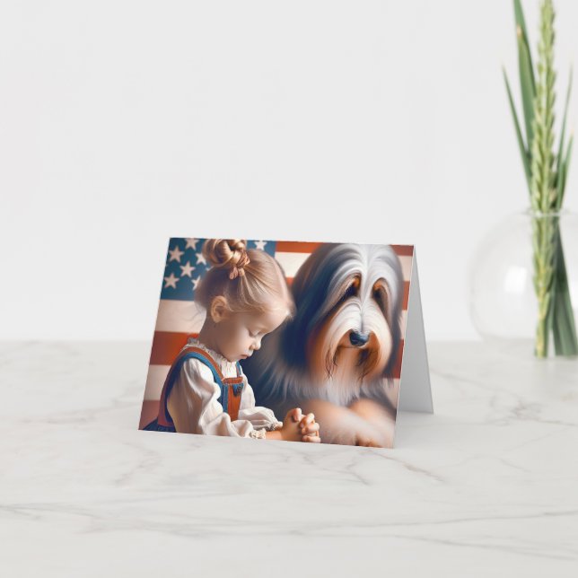 Little American Girl Praying Kort (Framsida)