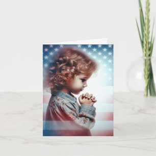 Little American Girl Praying Kort