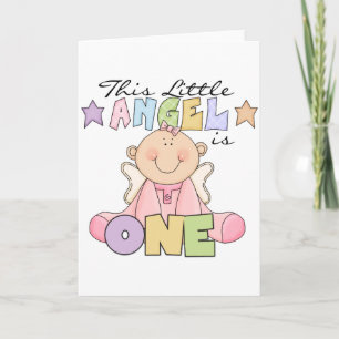 Little Angel 1:a födelsedagen Tshirts och Gifts Kort