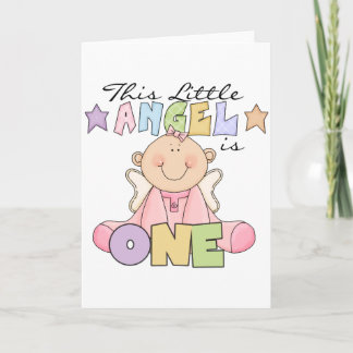 Little Angel 1:a födelsedagen Tshirts och Gifts Kort