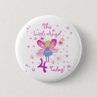 Little Angel 4e födelsedagen T-shirts och Gifts Knapp