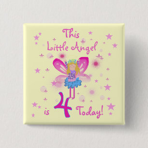 Little Angel 4e födelsedagen T-shirts och Gifts Knapp
