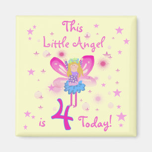 Little Angel 4e födelsedagen T-shirts och Gifts Magnet
