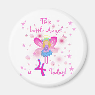 Little Angel 4e födelsedagen T-shirts och Gifts Magnet