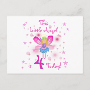 Little Angel 4e födelsedagen T-shirts och Gifts Vykort
