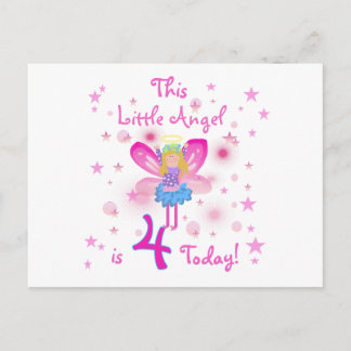 Little Angel 4e födelsedagen T-shirts och Gifts Vykort