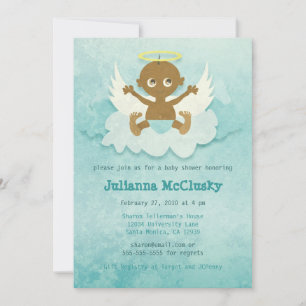 Little Angel - Boy - African American Inbjudningar
