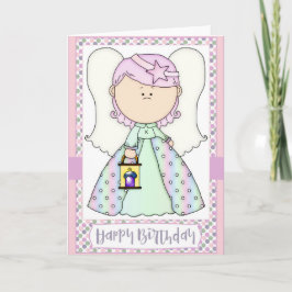 Little Angel Girl Birthday Greeting Card Kort