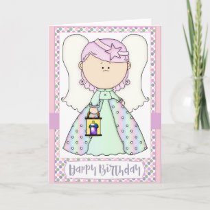 Little Angel Girl Birthday Greeting Card Kort