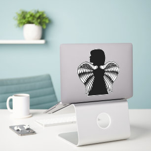 Little Angel Girl Silhouette minimal art Klistermärken