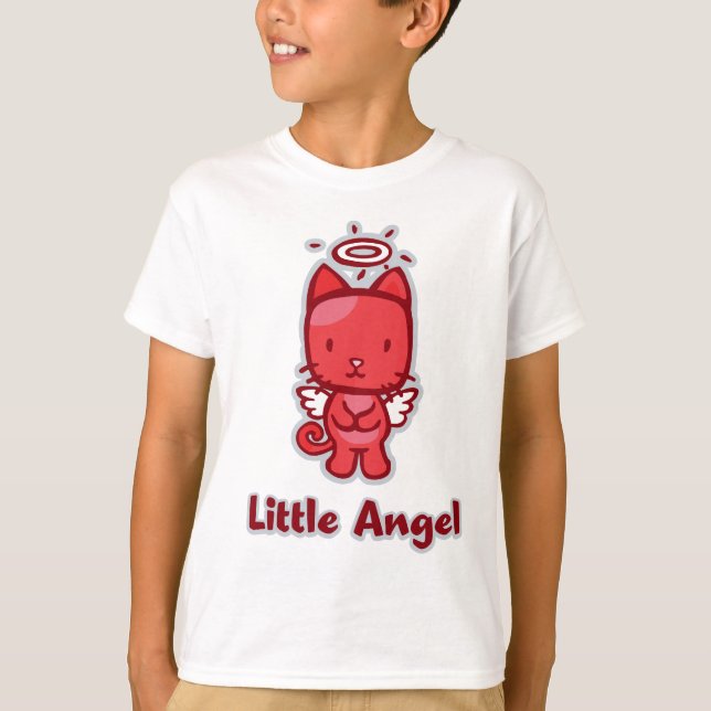 "Little Angel.. Little Djävulen" Girl's Tee (Framsida)