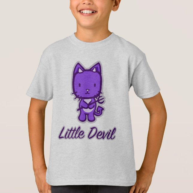 "Little Angel.. Little Djävulen" Girl's Tee (Framsida)