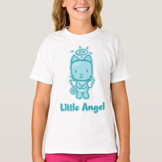 "Little Angel.. Little Djävulen" Girl's Tee (Framsida)