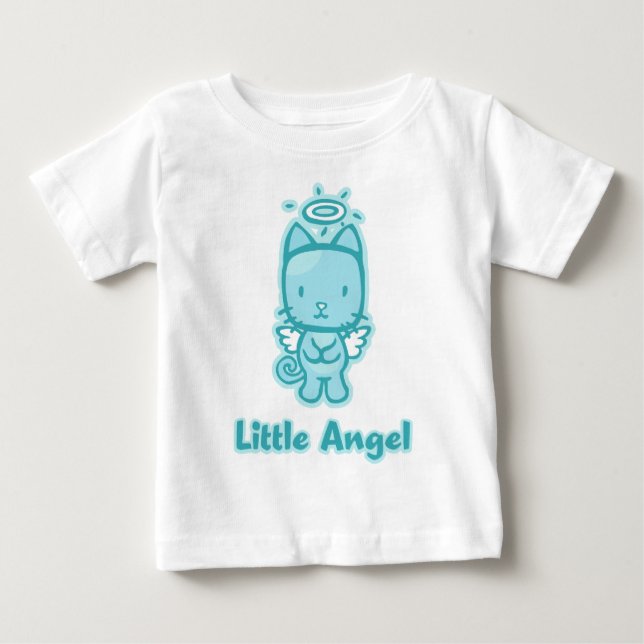 "Little Angel.. Little Djävulen" Småbarn L/S Tee Shirt (Framsida)