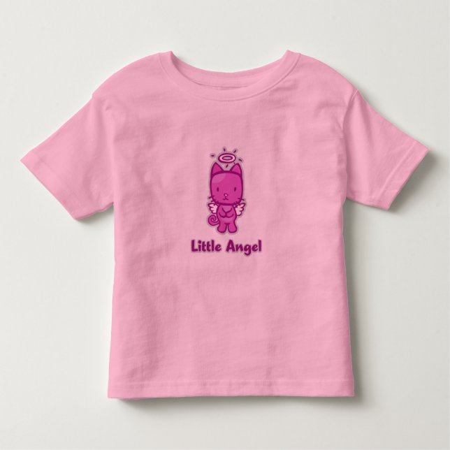 "Little Angel.. Little Djävulen" Småbarn Ringer Tee Shirt (Framsida)