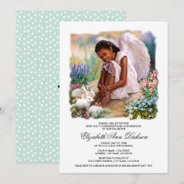 Little Angel med Bunnies Heliga Communion Inbjudningar