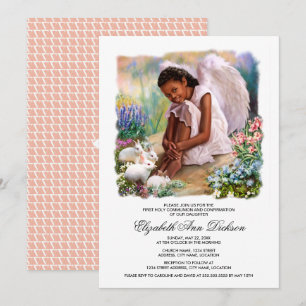 Little Angel med Bunnies Heliga Communion Inbjudningar