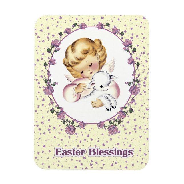 Little Angel med Lamb Påsk Gift Magnet (Vertikal)