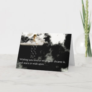 Little Angel på en Cloud Birthday Kort