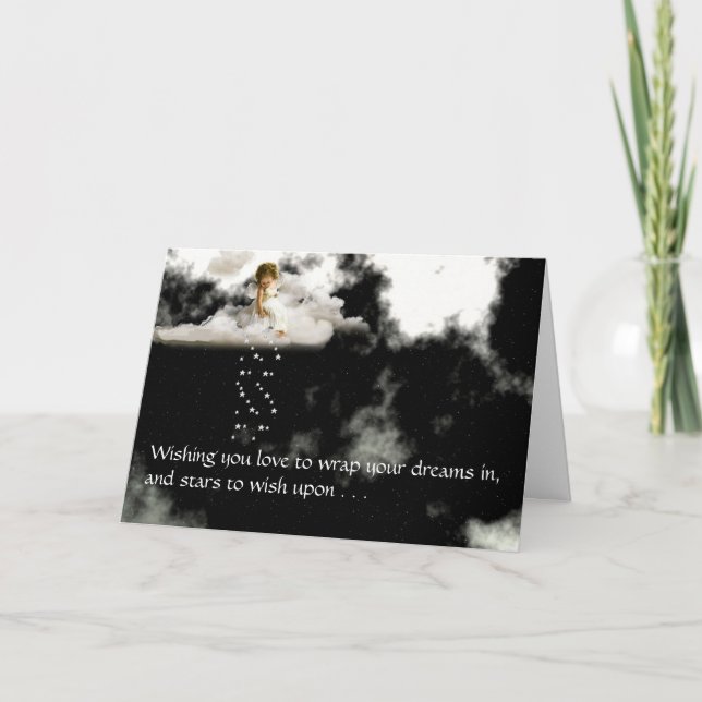 Little Angel på en Cloud Birthday Kort (Framsida)