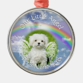 Little Angel Pet Photo Memorial Julgransprydnad Metall