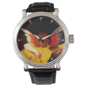 LITTLE ANGEL PLAYING LUTE Music Skapar Cherub Armbandsur