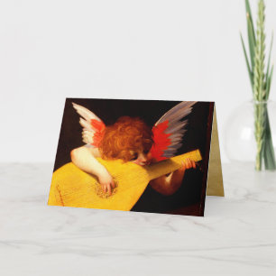 LITTLE ANGEL PLAYING LUTE Music Skapar Cherub Helgkort
