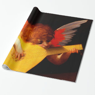 LITTLE ANGEL PLAYING LUTE Music Skapar Cherub Presentpapper