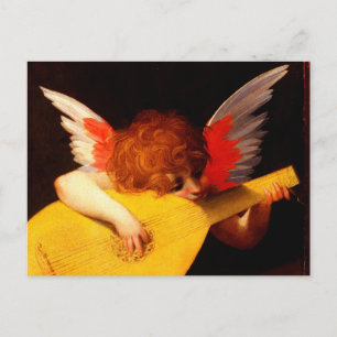 LITTLE ANGEL PLAYING LUTE Music Skapar Cherub Vykort