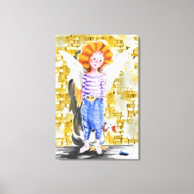 Little Angel - Vattenfärg Canvastryck (Framsida)