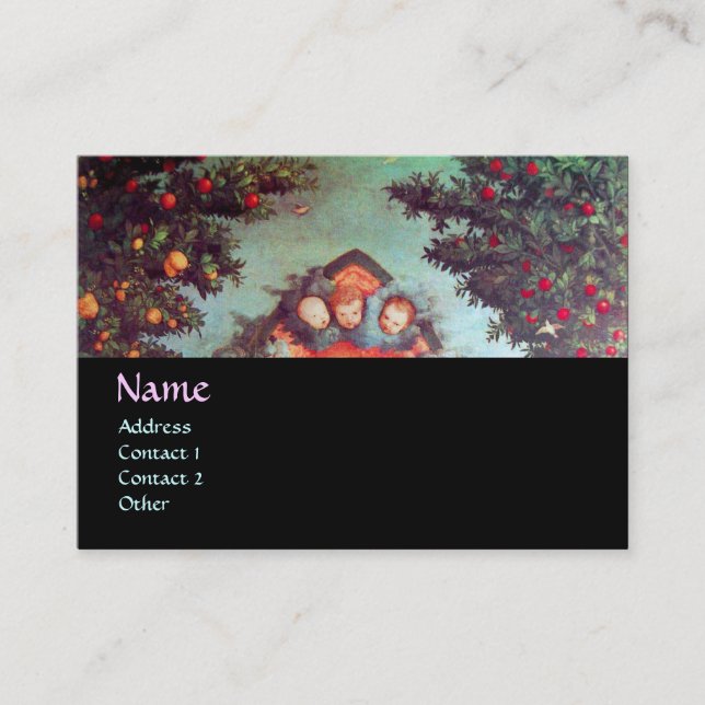 LITTLE ÄNGLAR MONOGRAM, antique blue blue black bl Visitkort (Framsida)